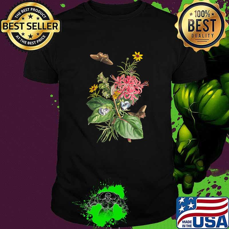 Botany Shirt Vintage Botanical Floral Tshirt Flower Graphic T-Shirt