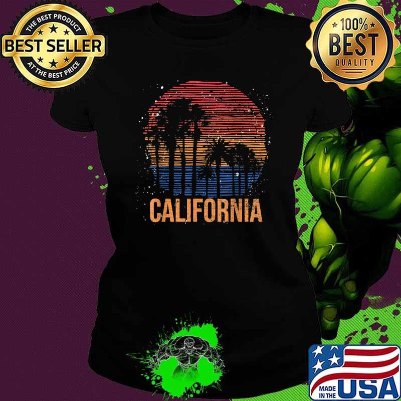 California Palm Trees Ocean Summer Vacation Sea Vintage T-Shirt Ladies tee California Palm Trees Ocean Summer Vacation Sea Vintage T-Shirt Ladies tee