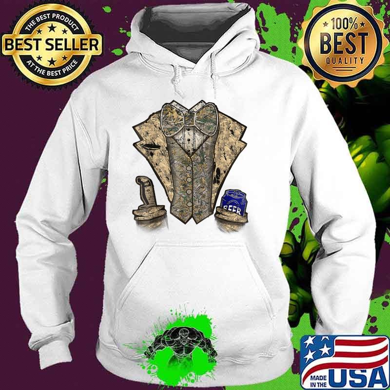 Camo Tuxedo with Bowtie Beer T-Shirt Hoodie Camo Tuxedo with Bowtie Beer T-Shirt Hoodie