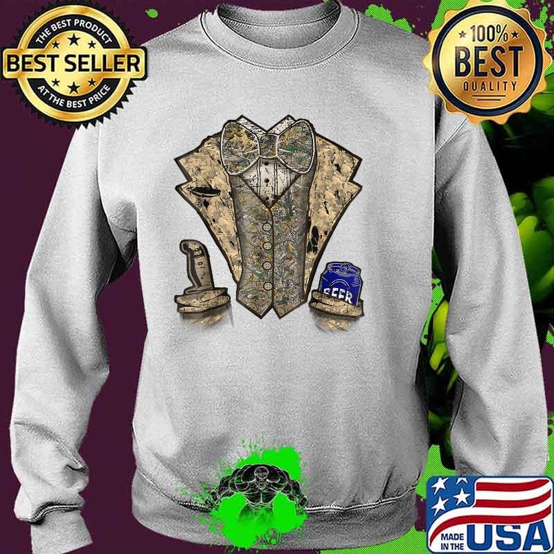 Camo Tuxedo with Bowtie Beer T-Shirt Sweater Camo Tuxedo with Bowtie Beer T-Shirt Sweater