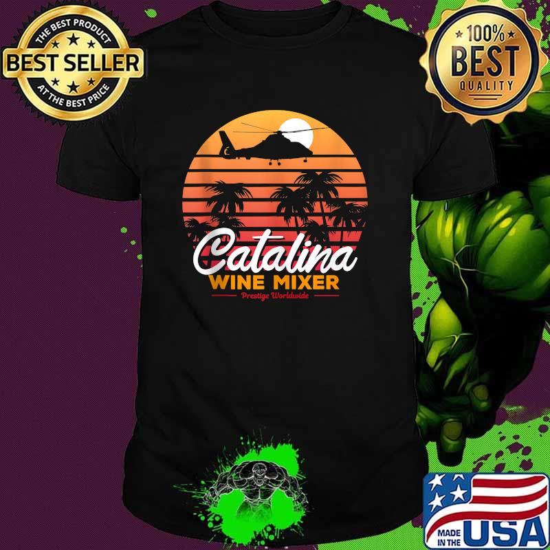 Catalina Wine Mixer Prestige Worldwide Retro Beach Palm Tree Shirt