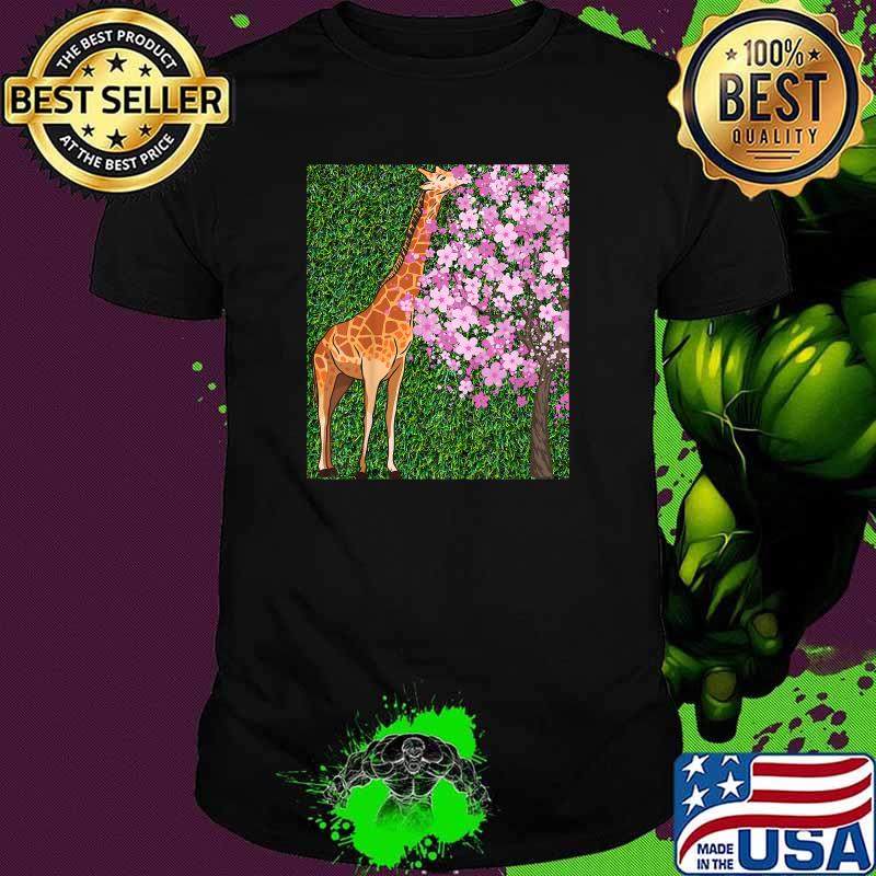 Cherry Blossom Giraffe Shirt