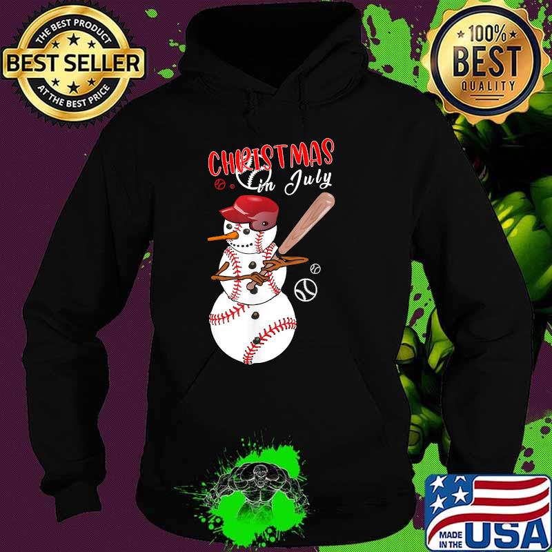 Christmas in july For Baseball Fan Snowman Shirt Hoodie Christmas in july For Baseball Fan Snowman Shirt Hoodie