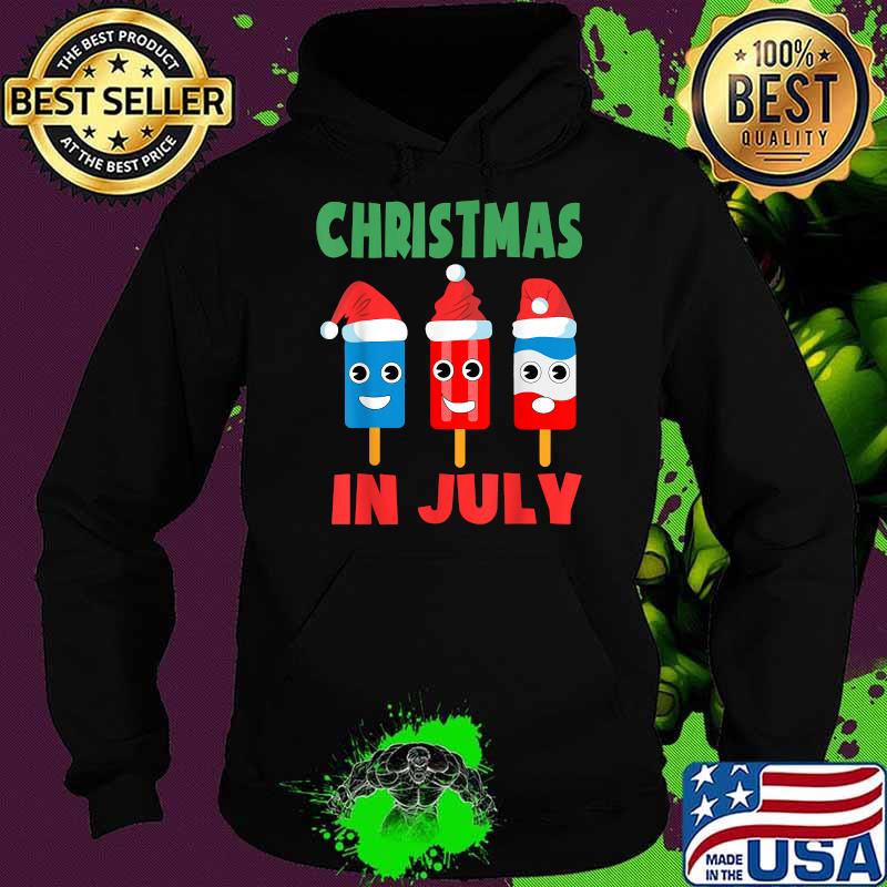 Christmas In July Ice Pops In Santa Hat Kids Toddler T-Shirt Hoodie Christmas In July Ice Pops In Santa Hat Kids Toddler T-Shirt Hoodie