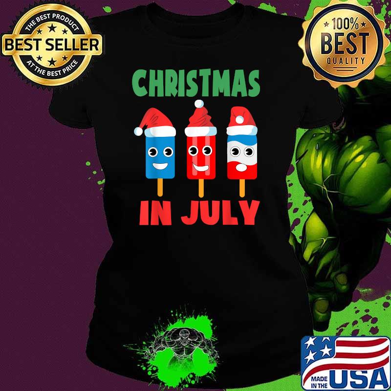 Christmas In July Ice Pops In Santa Hat Kids Toddler T-Shirt Ladies tee Christmas In July Ice Pops In Santa Hat Kids Toddler T-Shirt Ladies tee