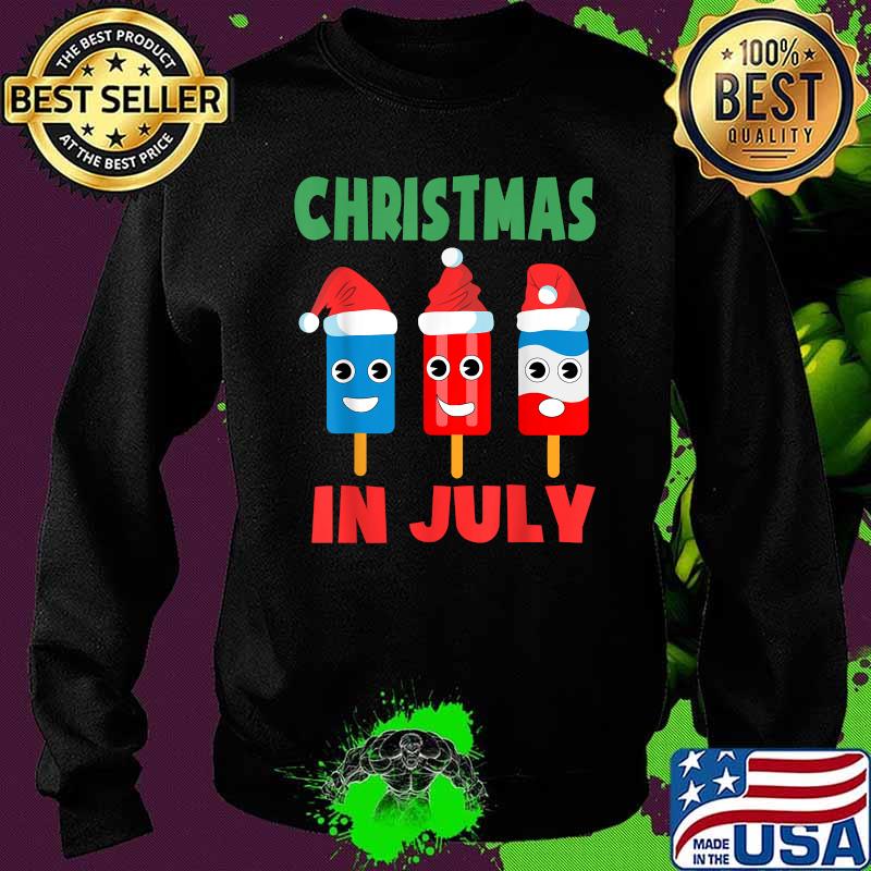 Christmas In July Ice Pops In Santa Hat Kids Toddler T-Shirt Sweater Christmas In July Ice Pops In Santa Hat Kids Toddler T-Shirt Sweater