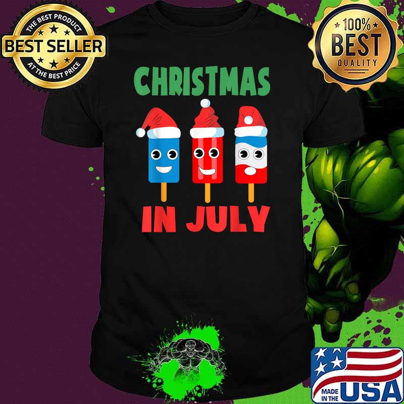 Christmas In July Ice Pops In Santa Hat Kids Toddler T-Shirt