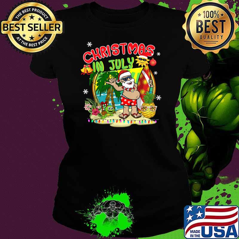 Christmas In July Summer Santa Vintage Xmas Torpical Shirt Ladies tee Christmas In July Summer Santa Vintage Xmas Torpical Shirt Ladies tee