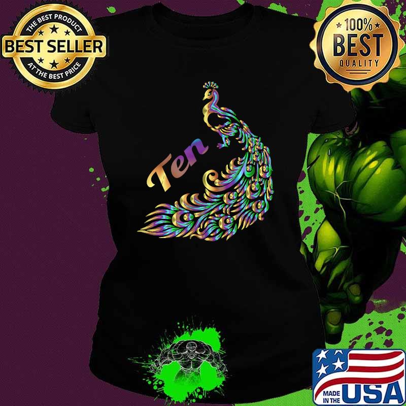 Colorful Paint Peacock Shirt Ladies tee Colorful Paint Peacock Shirt Ladies tee