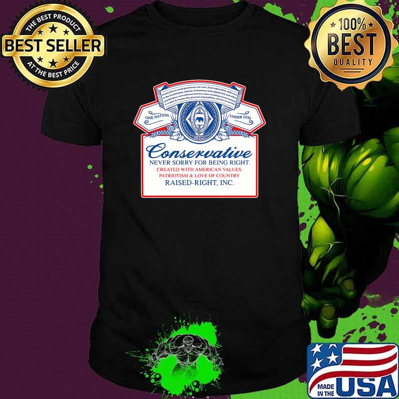 Conservative NEVER SORRY FOR BEING RIGHT shirt