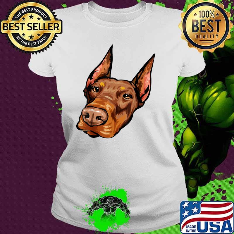 Cool Doberman Dog Face T-Shirt Ladies tee Cool Doberman Dog Face T-Shirt Ladies tee