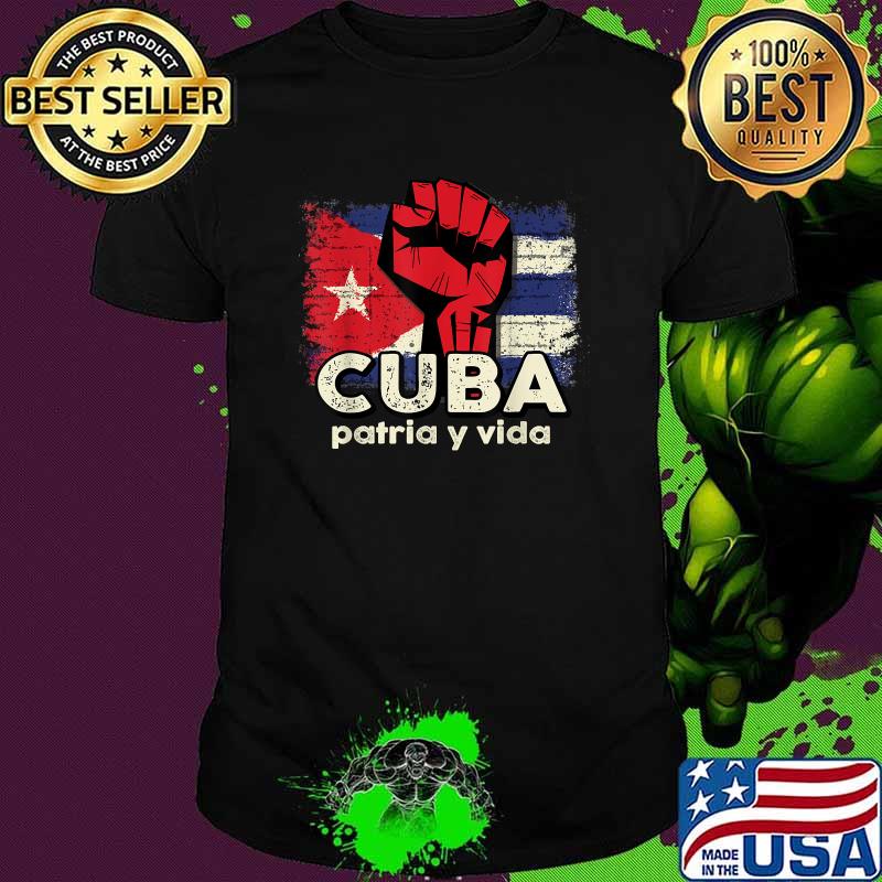 Cuba Patria Y Vida Cuba Flag Cuban Revolution T-Shirt
