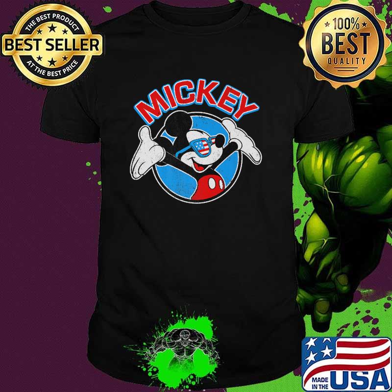 Disney Mickey Mouse Flag Shades Americana T-Shirt