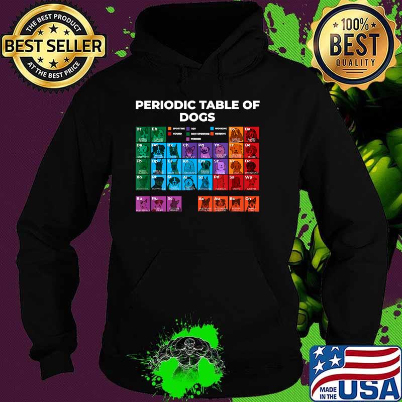 Dog Periodic Table of Elements Unique Graphic T-Shirt Hoodie Dog Periodic Table of Elements Unique Graphic T-Shirt Hoodie
