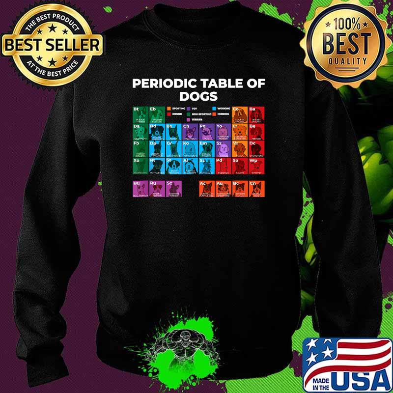 Dog Periodic Table of Elements Unique Graphic T-Shirt Sweater Dog Periodic Table of Elements Unique Graphic T-Shirt Sweater