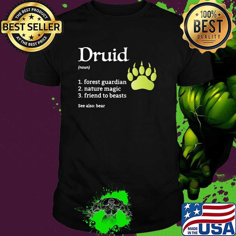 Druid game forest guardian nature magic friend to beasts bear shirt
