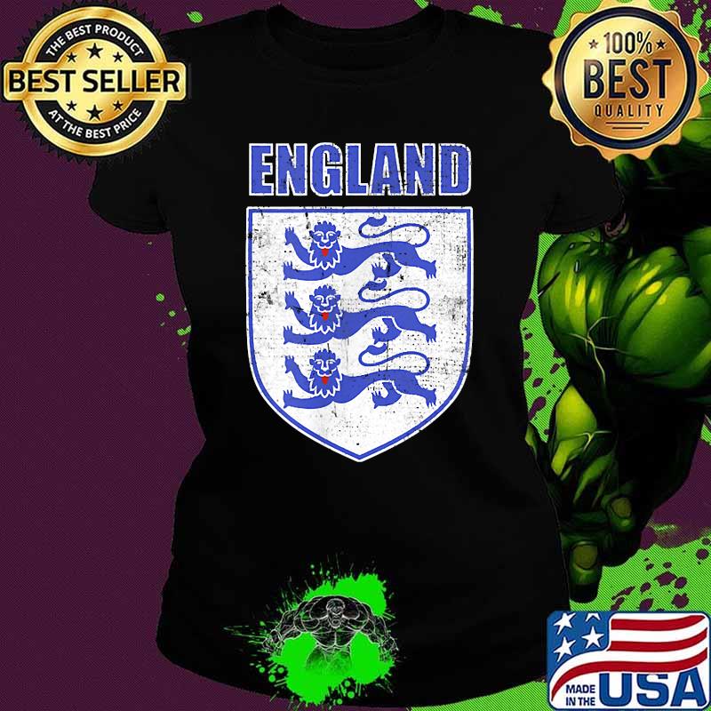England Three Heraldic Lions Crest Escutcheon Flag Retro T-Shirt Ladies tee England Three Heraldic Lions Crest Escutcheon Flag Retro T-Shirt Ladies tee