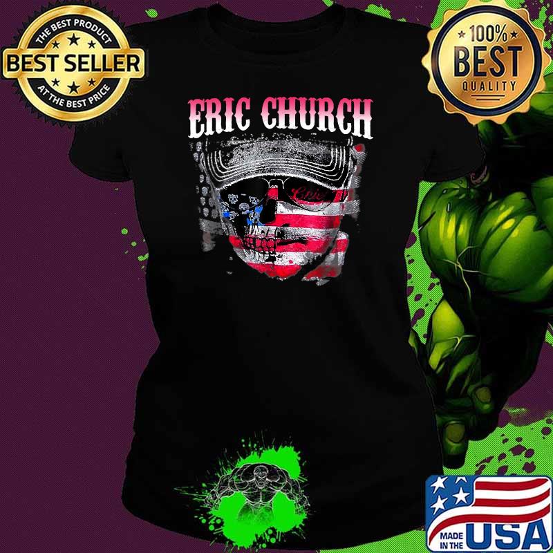 Erics Church American Flag Vintage T-Shirt Ladies tee Erics Church American Flag Vintage T-Shirt Ladies tee