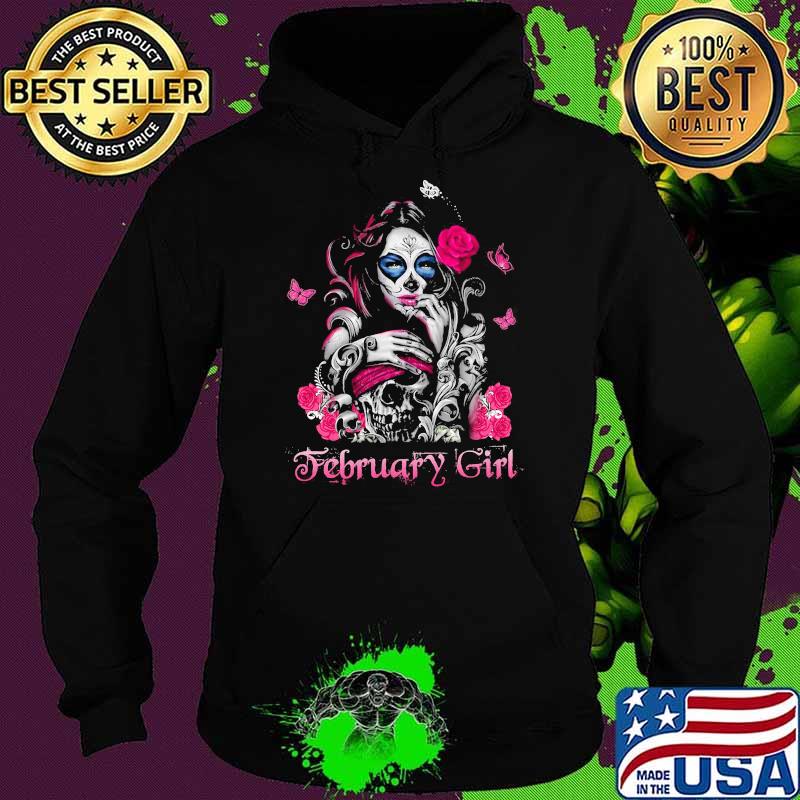 February Girl Fairy Sugar Skull Breast Cancer Butterfly Pink Shirt Hoodie February Girl Fairy Sugar Skull Breast Cancer Butterfly Pink Shirt Hoodie