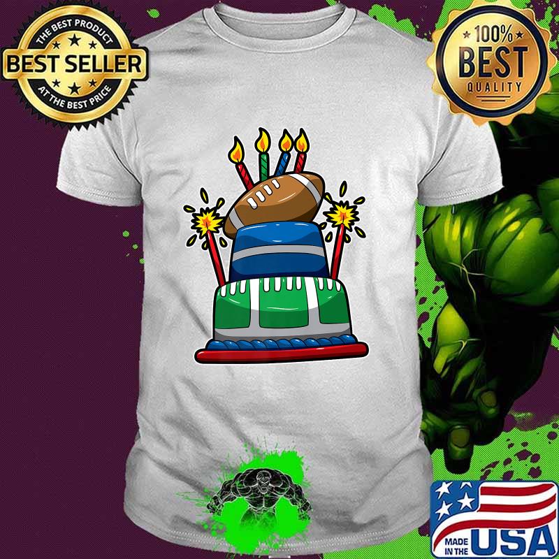 Football Happy Birthday Cake Football Bday Party Premium T-Shirt