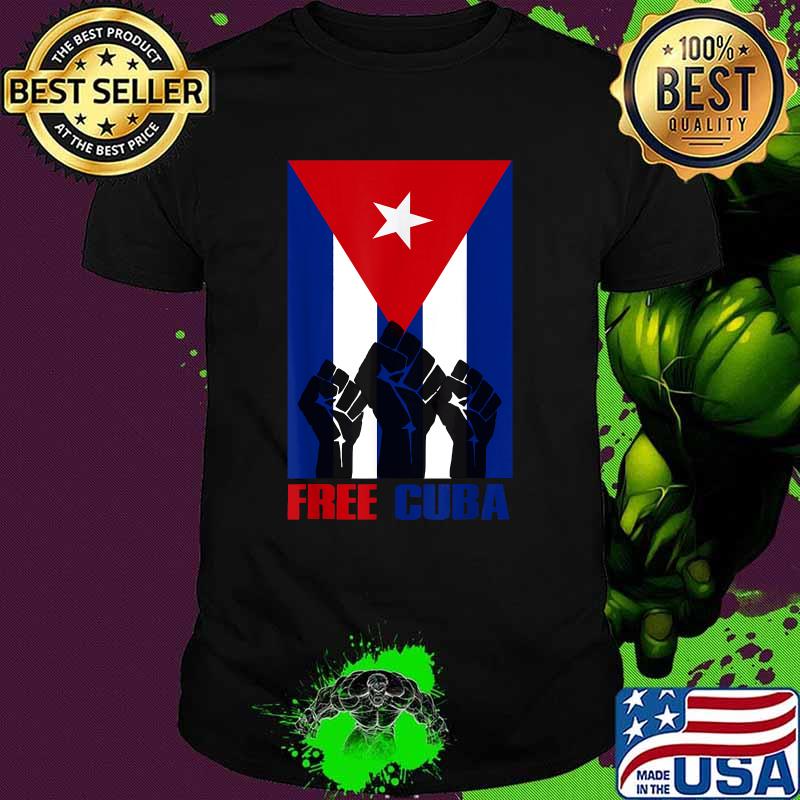 Free Cuba Cubans Support CuBa S.O.S Cuba Flag T-Shirt