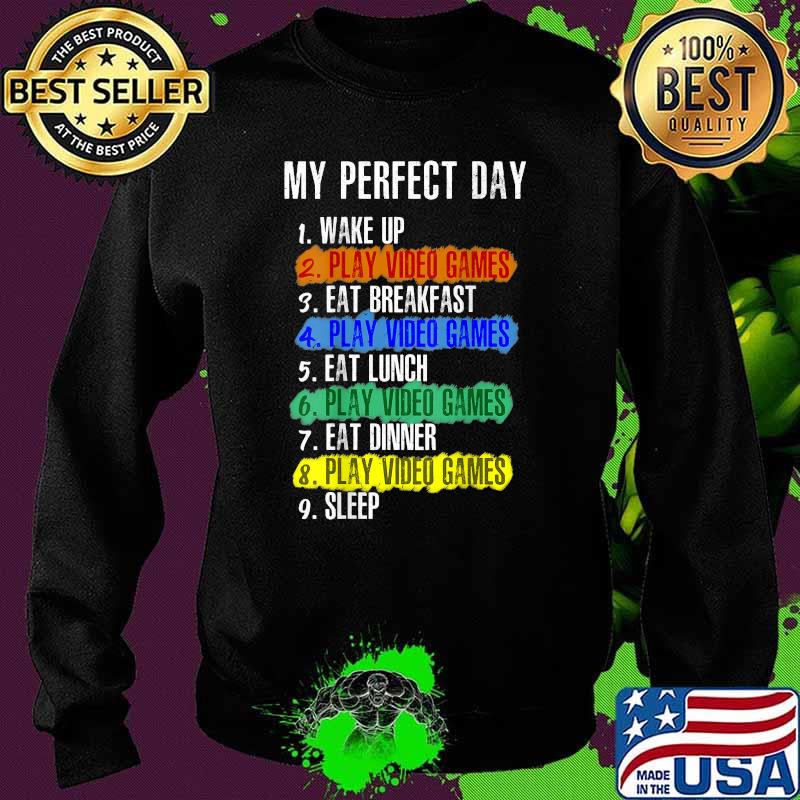 Gaming onsie for men - My Perfect Day Video Games T-Shirt Sweater Gaming onsie for men - My Perfect Day Video Games T-Shirt Sweater