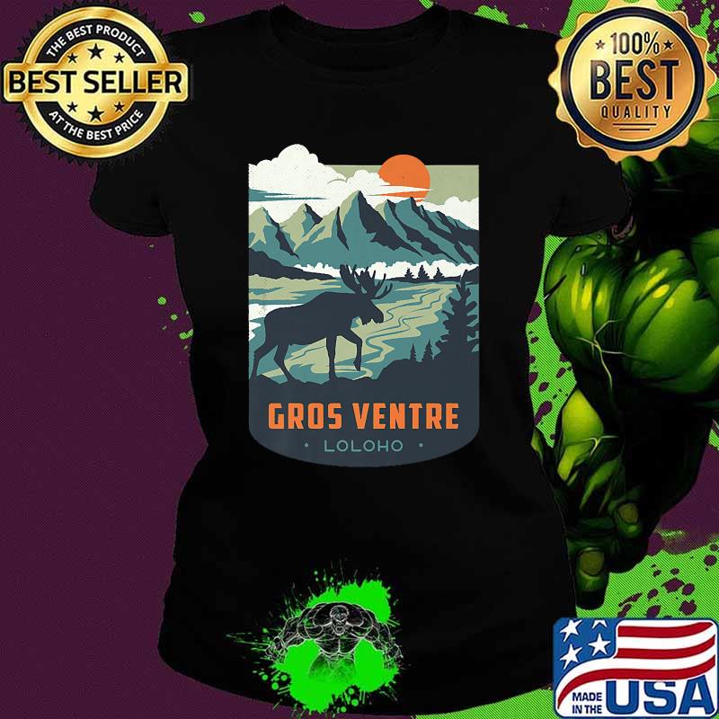 Gros Ventre Wilderness Loloho mountain sunset T-Shirt Ladies tee Gros Ventre Wilderness Loloho mountain sunset T-Shirt Ladies tee