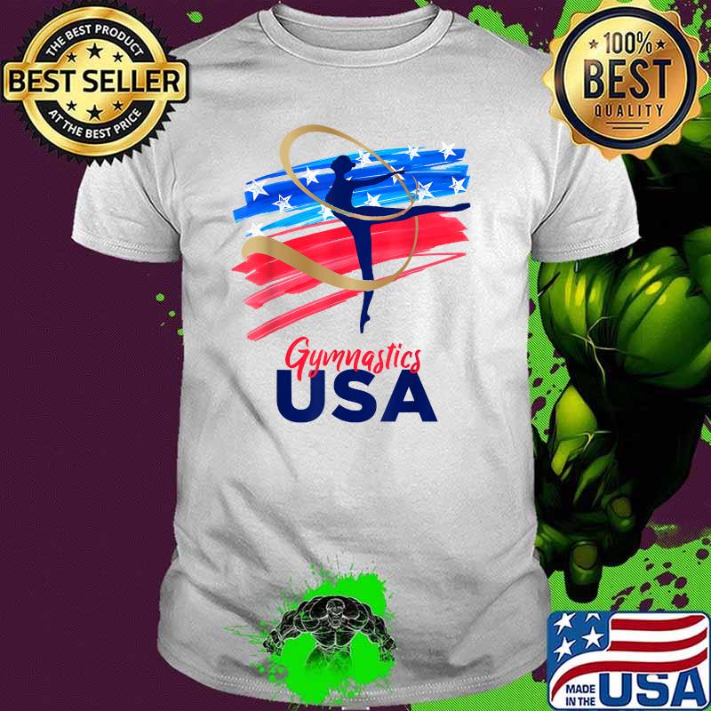 Gymnastics USA Support the Team USA Flag T-Shirt