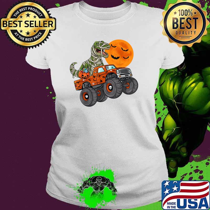 Halloween Mummy T Rex Monster Truck Pumkin Shirt Ladies tee Halloween Mummy T Rex Monster Truck Pumkin Shirt Ladies tee