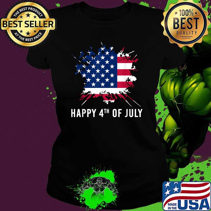 Happy 4th Of July American Flag T-Shirt Ladies tee Happy 4th Of July American Flag T-Shirt Ladies tee