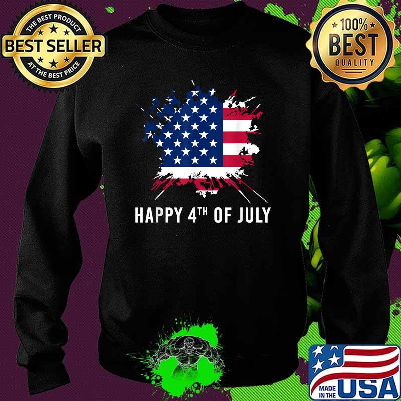 Happy 4th Of July American Flag T-Shirt Sweater Happy 4th Of July American Flag T-Shirt Sweater