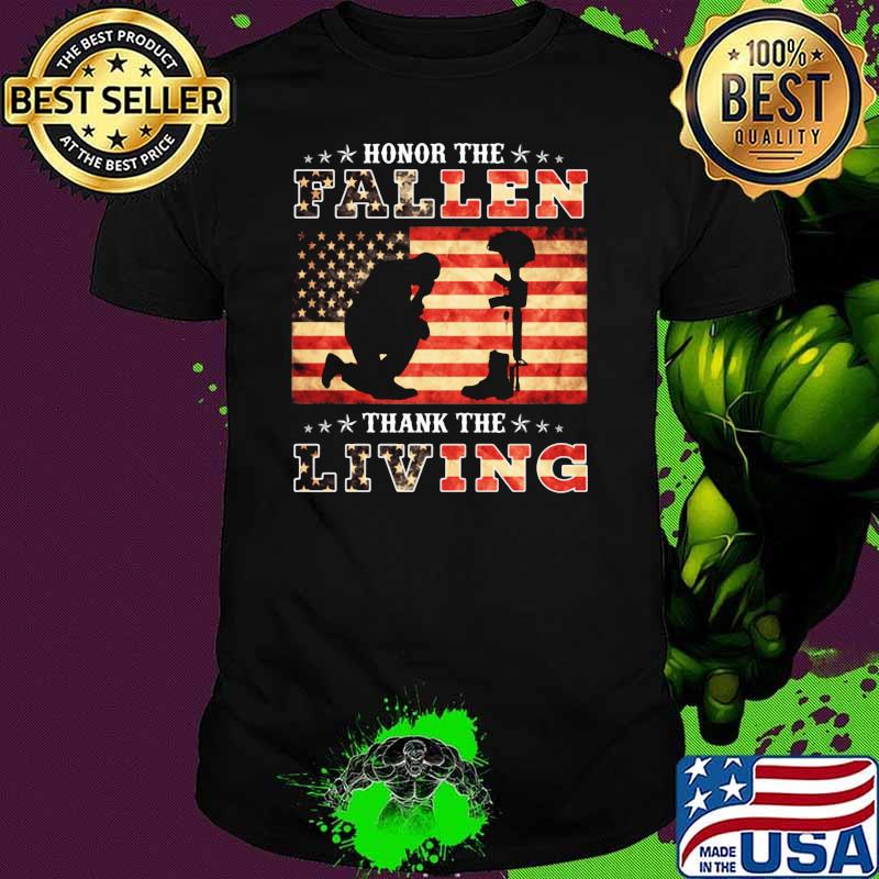 Honor the fallen thank the living american flag shirt