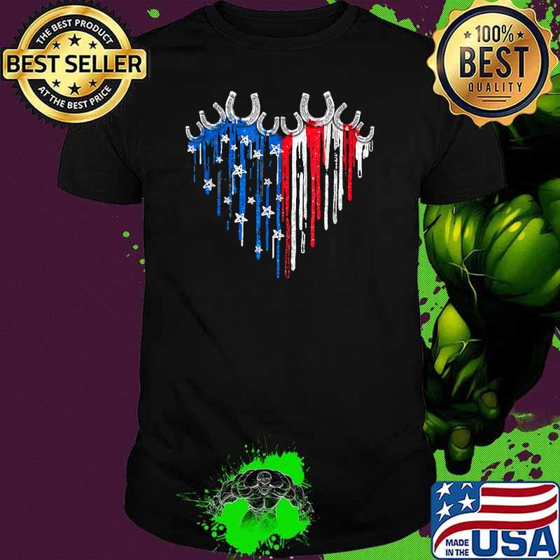 Horseshoe Heart American Flag Independence Day Shirt