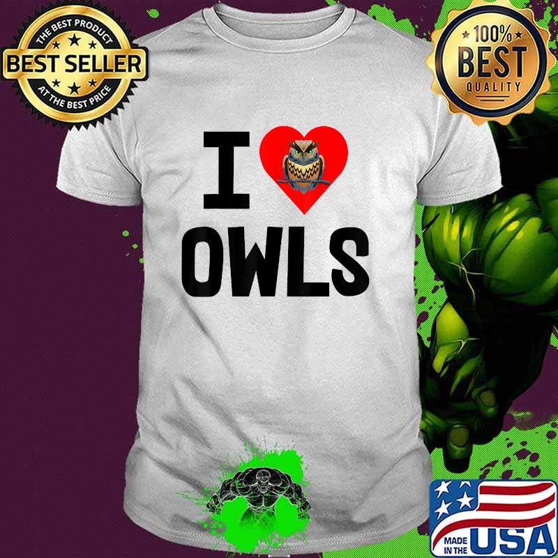I Love Owls Heart Red T-Shirt