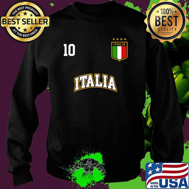 Italia Team Sports Number 10 Italy Soccer Italian Flag Shirt Sweater Italia Team Sports Number 10 Italy Soccer Italian Flag Shirt Sweater