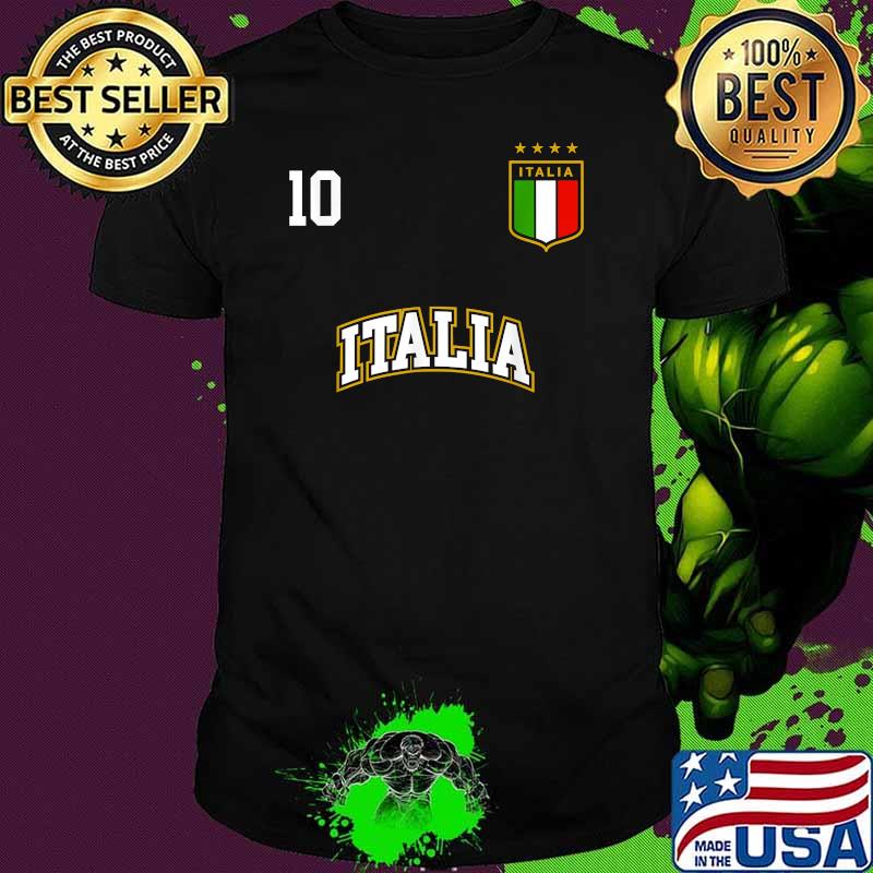 Italia Team Sports Number 10 Italy Soccer Italian Flag Shirt