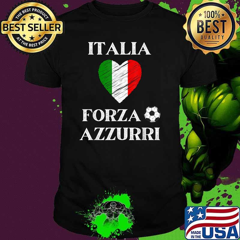 Italy Forza Azzurri Italia Soccer Flag Vintage Heart T-Shirt