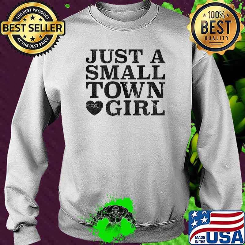 Just a Small Town Girl Distressed Heart T-Shirt Sweater Just a Small Town Girl Distressed Heart T-Shirt Sweater