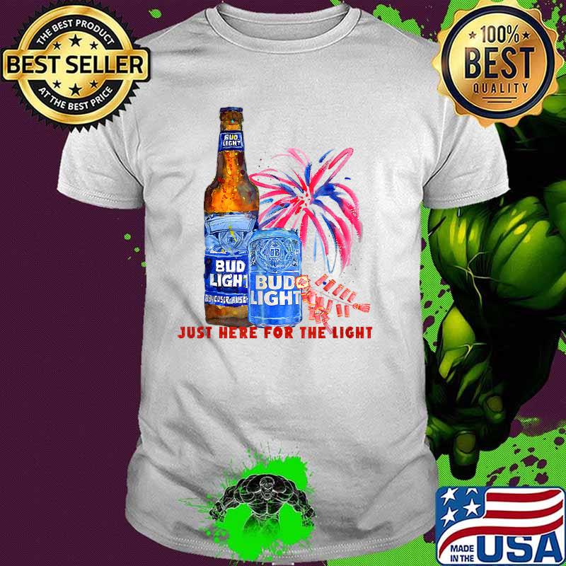 Just Here For The Light Bud Light 4th of July Firework T-Shirt T-Shirt