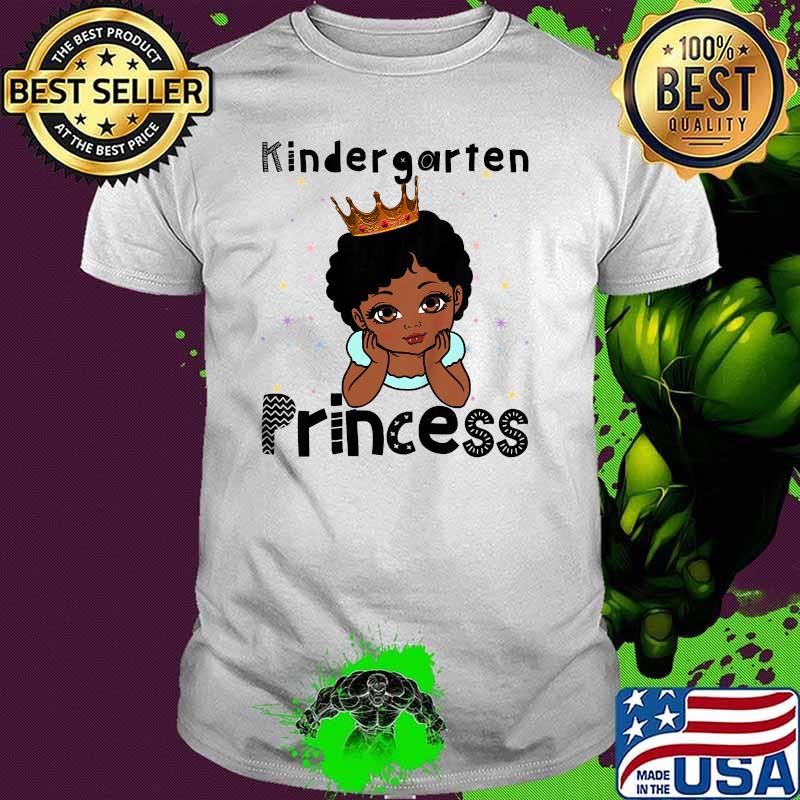 Kindergarten Princess Toddler Black Girl 1st Day Of School Shirt