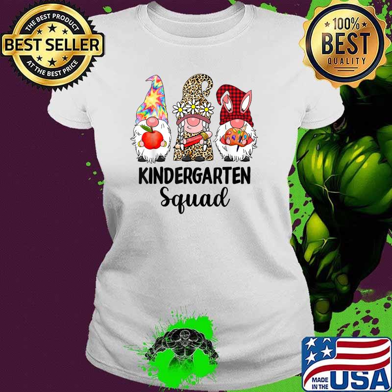 Kindergarten Squad Gnome Student Squad Leopard Back to Schoo T-Shirt Ladies tee Kindergarten Squad Gnome Student Squad Leopard Back to Schoo T-Shirt Ladies tee