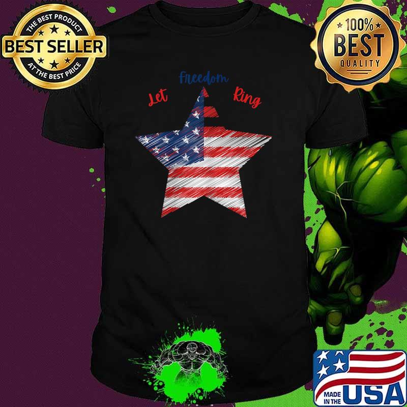 Let Freedom Ring American Flag Star T-Shirt