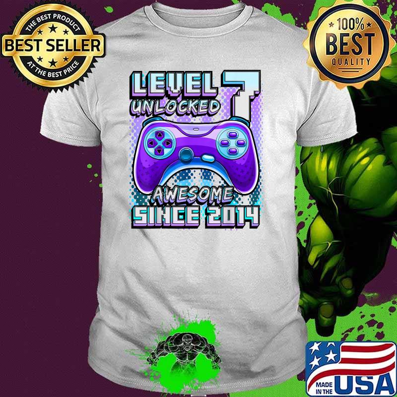 Level 7 Unlocked Awesome 2014 Video Game 7th Birthday T-Shirt