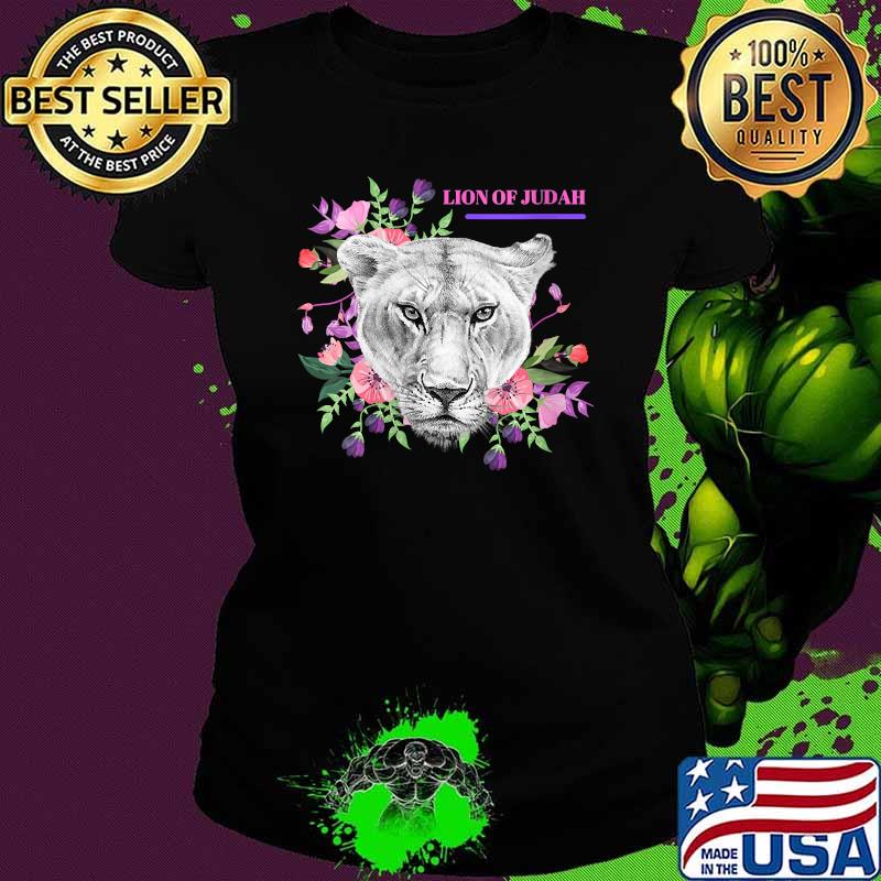 Lion of Judah Flower T-Shirt Ladies tee Lion of Judah Flower T-Shirt Ladies tee