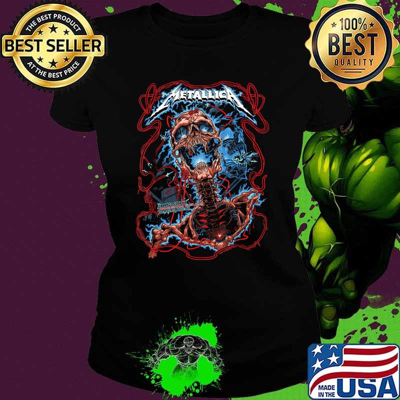 Love Metallicas. Skull Lightning Blue T-Shirt Ladies tee Love Metallicas. Skull Lightning Blue T-Shirt Ladies tee
