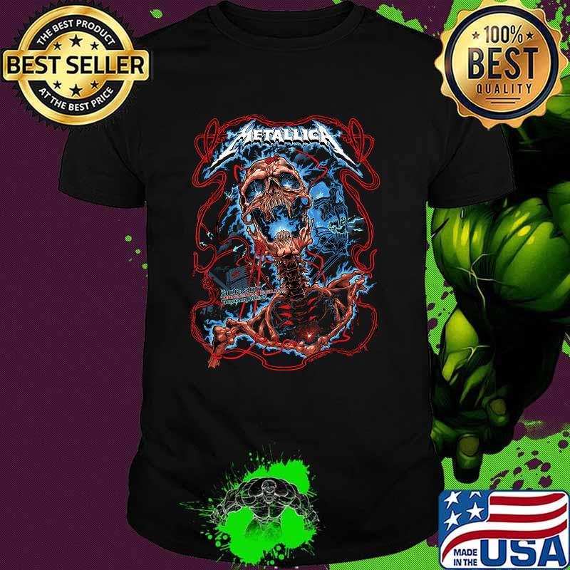 Love Metallicas. Skull Lightning Blue T-Shirt Love Metallicas. Skull Lightning Blue T-Shirt