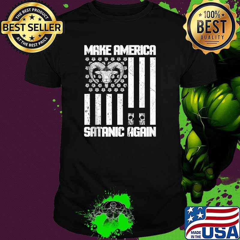 Make America Satanic Again Amemrican Flag T-Shirt