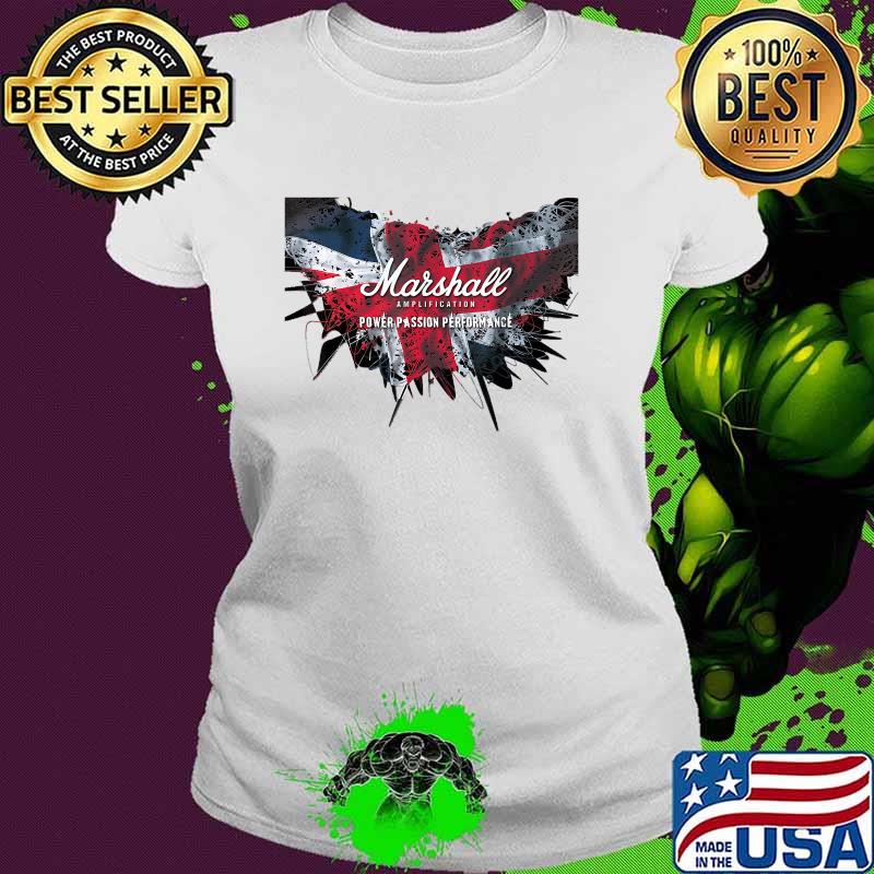 Marshall Amp Power Passion Performance American Flag T-Shirt Ladies tee Marshall Amp Power Passion Performance American Flag T-Shirt Ladies tee