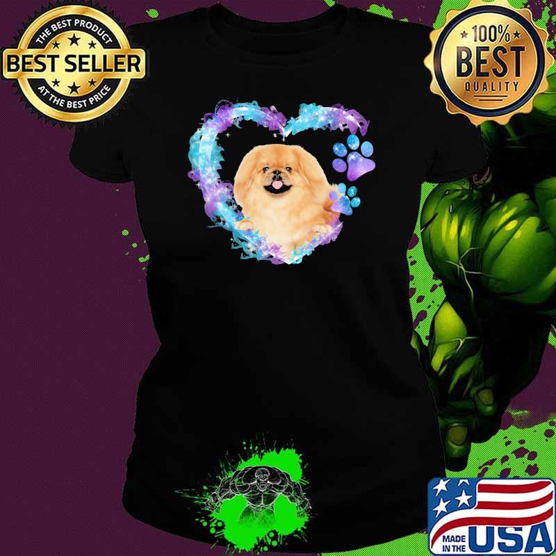 Miracle Paws - TAN Pekingese Magical Heart Shirt Ladies tee Miracle Paws - TAN Pekingese Magical Heart Shirt Ladies tee