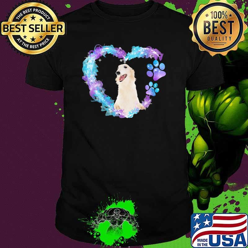 Miracle Paws White Borzoi Magical Heart Shirt